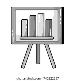 grayscale strategy presentation with statistics graphic bar