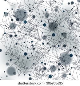 Grayscale technology stylish construction, abstract dimensional background with geometric figures. 3d illusive covering, eps10 vector illustration. Op art surface, internet technology backdrop.