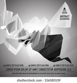 Grayscale triangular abstract background