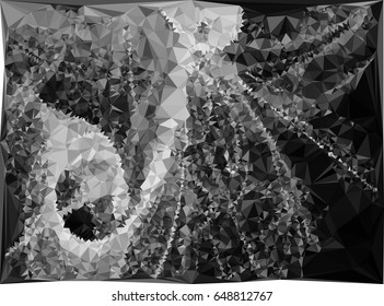 Grayscale triangular background can be used as an alpha channel for video and design projects. Vector clip art.