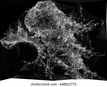 Grayscale triangular background can be used as an alpha channel for video and design projects. Vector clip art.