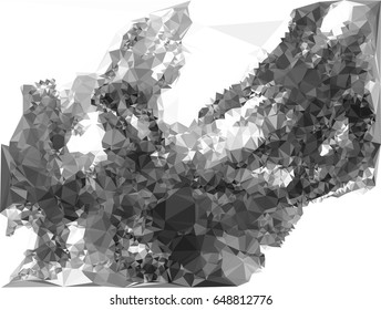 Grayscale triangular background can be used as an alpha channel for video and design projects. Vector clip art.
