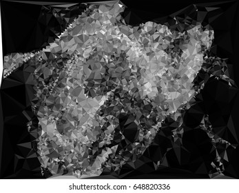 Grayscale triangular background can be used as an alpha channel for video and design projects. Vector clip art.