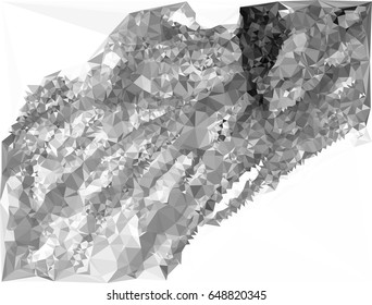 Grayscale triangular background can be used as an alpha channel for video and design projects. Vector clip art.