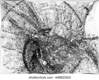 Grayscale triangular background can be used as an alpha channel for video and design projects. Vector clip art.