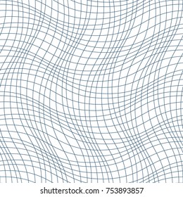 Grayscale vector seamless pattern, graphic geometric wrapping paper. Abstract backdrop created with interweave black undulate lines can be used in textile and web designs 