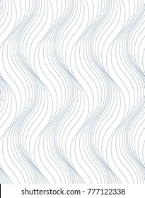 Grayscale vector seamless pattern, graphic geometric wrapping paper. Abstract backdrop created with interweave black undulate lines can be used in textile and web designs 