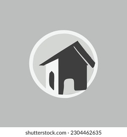 Símbolo vectorial de escala de grises del hogar