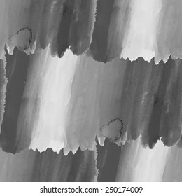 Grayscale vector watercolor hand-drawn seamless pattern tile