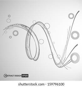 Grayscale vector wave background. Vector eps10