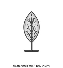 grayscale virtual reality tree with circuits device