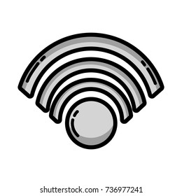 grayscale wifi symbol to connection in the digital web
