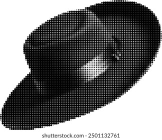 A grayscale-striped representation of a hat.