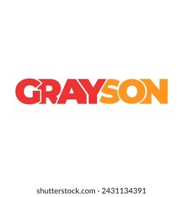 Vector de ilustración de texto tifográfico de letras de nombre GRAYSON