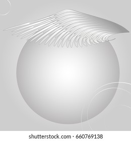 gray-white abstraction. circles and lines of different shapes. template. background. under wing 