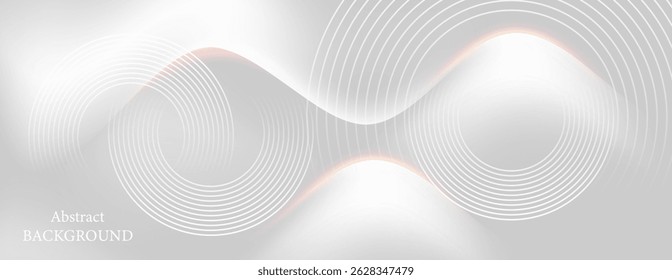 A gray-white background graphic with twisting lines and circles orbiting in different areas. Gradients are used to create a sense of flow and movement.