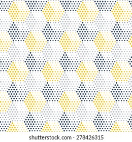 gray-yellow dotted cubical pattern, horizontal hexagons