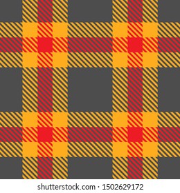 Gray,Yellow and Red Tartan Plaid Scottish Seamless Pattern. Texture from tartan, plaid, tablecloths, shirts, clothes, dresses, bedding, blankets and other textile.
