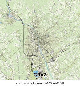 Graz, Österreich Karte Poster Kunst