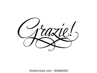 Grazie Lettering with Swirls