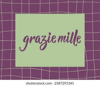 Grazie mille. Translation from Italian - Thanks so much. Perfect design for greeting cards, posters and social media. Italian Lettering.