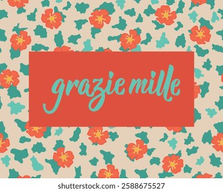 Grazie mille. Translation from Italian - Thanks so much. Perfect design for greeting cards, posters and social media. Italian Lettering.