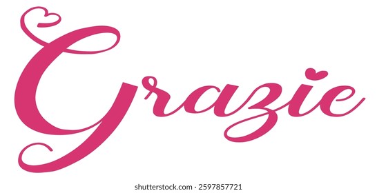 Grazie - pink color  - ideal for websites, e-mails, presentations, greetings, sublimation cards, cricut, sweatshirt, prints, cricut, silhouette,