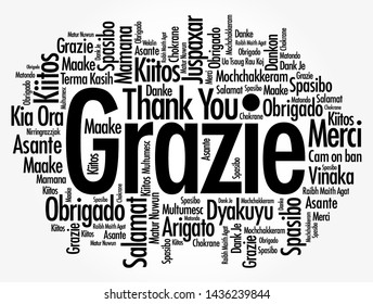 Grazie Thank You Italian Word Cloud Stock Vector (Royalty Free ...