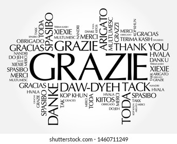 Grazie Thank You Italian Word Cloud Stock Vector (Royalty Free ...