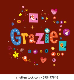 Grazie thank you thanks in Italian card
