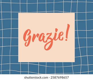 Grazie. Translation from Italian - Thank you. Perfect design for greeting cards, posters and social media. Italian Lettering.