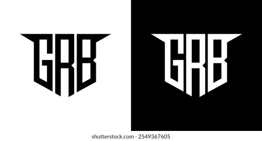 Diseño de logotipo de letra GRB con fondo blanco en ilustrador, estilo de superposición de fuente de alfabeto moderno de logotipo de Vector, diseños de caligrafía para logotipo, póster, invitación, etc.