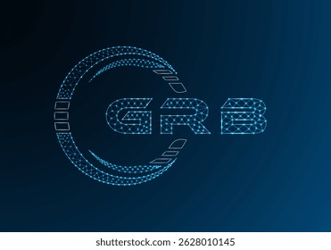 Diseño de Vector de logotipo de letra de polietileno baja GRB. Diseño de logotipo de poliéster inferior GRB. Logotipo de poliéster bajo.