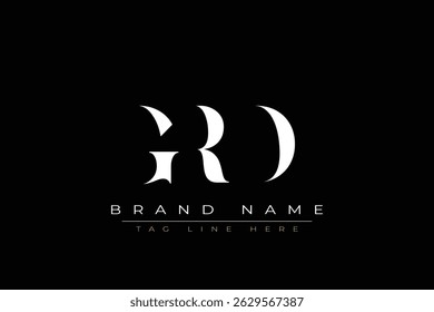 GRD abstract letter logo design. This logo is designed by three abstract letters.