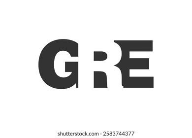 GRE logo design. Initial letter G R E bold font style for tech startups, consulting, corporate branding. Creative company name, headlines typography identity, trendy logotype. Vector illustration.