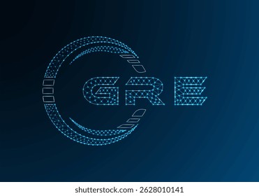 GRE low poly letter logo vector design. GRE lower poly logo design. Low poly logo.