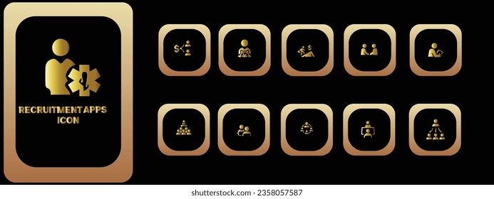 Greadient Requitment Apps icons set
