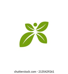 grean leaf abstract logo vector stock illustration