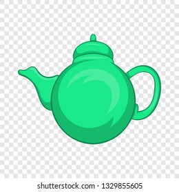 Grean teapot icon in cartoon style on a background for any web design 