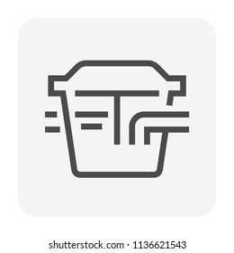 Grease trap or grease interceptor or grease recovery icon, That is a plumbing device designed to intercept most greases and solids before they enter a wastewater disposal system, 48x48 pixel icon.