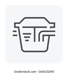 Grease trap or grease interceptor or grease recovery icon, That is a plumbing device designed to intercept most greases and solids before they enter a wastewater disposal system, Vector icon design.