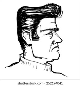Greaser Guy Profile Sketch