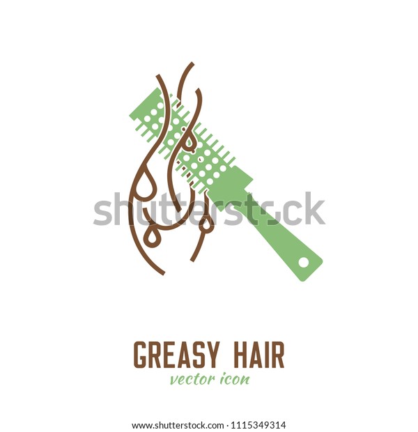 Greasy Hair Icon Hair Problems Collection Stock Vector Royalty