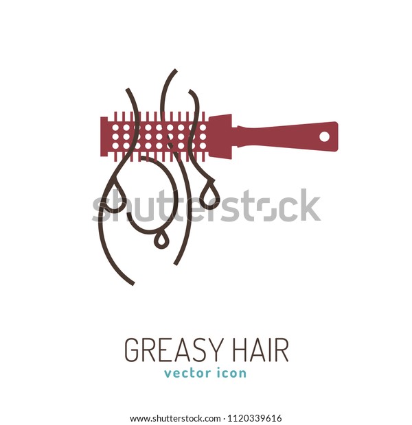Greasy Hair Icon Hair Problems Collection Stock Vector Royalty
