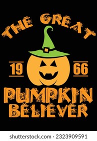 The great 1966 pumpkin believer vector art design, eps file. design file for t-shirt. SVG, EPS cuttable design file