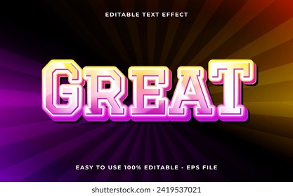 great 3d style editable text effect template