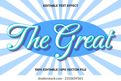 The Great 3d text effect and editable text, template 3d style use for pastel tittle