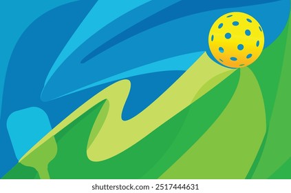 Grande arte abstrata de pickleball na sombra verde e azul melhor para o projeto de fundo para qualquer mídia	