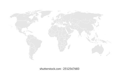 A great addition to any travel blog or website, this gray world map provides a professional, sleek look. Perfect for showcasing travel itineraries or destinations with a clean, modern visual aesthetic