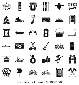 Great adventure icons set. Simple style of 36 great adventure vector icons for web isolated on white background